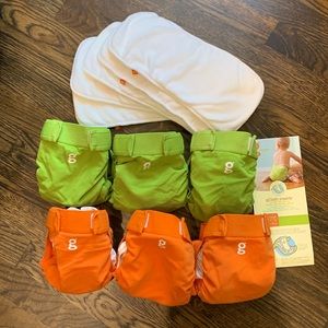 Reusable Kids Diaper Covers - Green & Orange